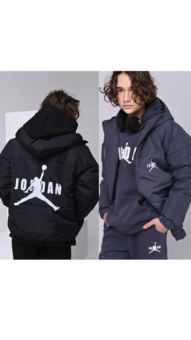 Тепла куртка Jordan зима на хлопця 146 152 158 164 170 176 чорний сіри