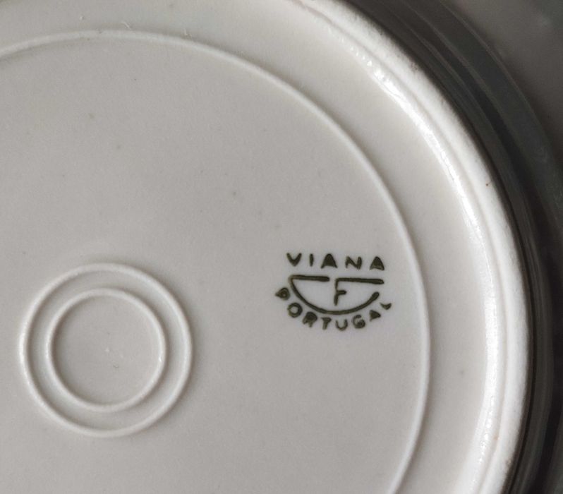 Lote de 6 pratos de sobremesa brancos antigos de Viana