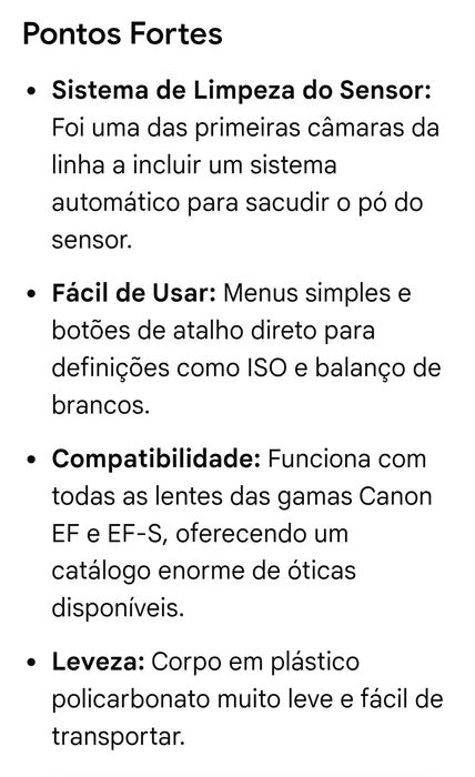 Câmera Cânon 400D + Lente 35-80 + Grip 2 baterias+cartão 1gb