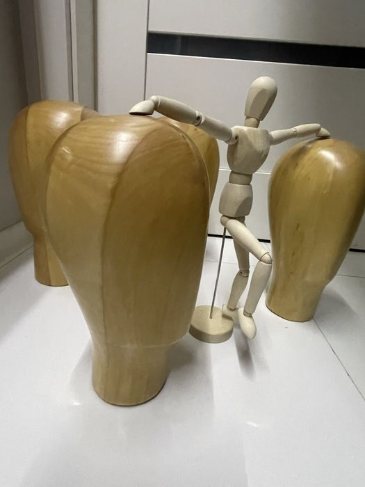 Pogłowie bukowe , Głowa z drewna litego , Art deco , Unikat