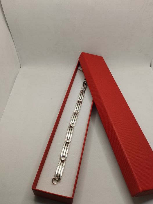 Srebrna bransoletka, próba 925, długość 19 cm