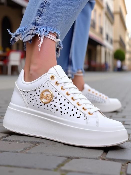 4 KOLORY 36 37 38 Sneakersy 39 40 41 trampki na platformie ażurowe MS