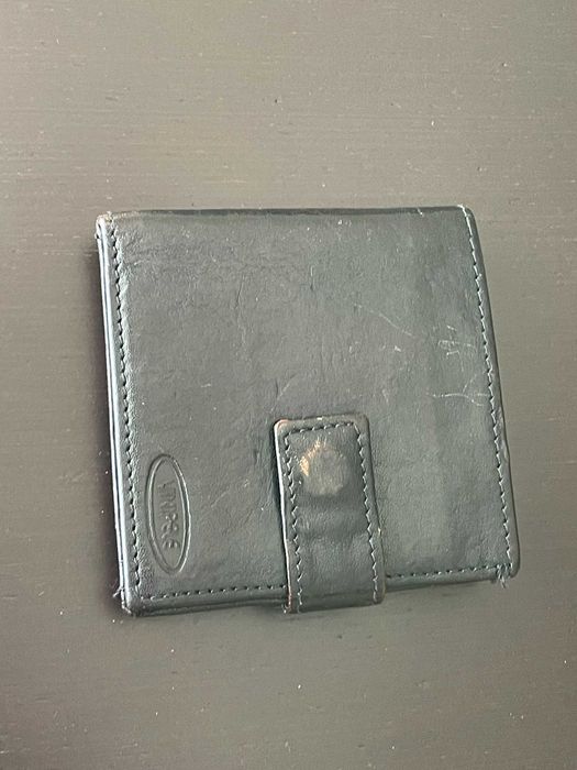 Porta-moedas carteira pequena em pele genuína