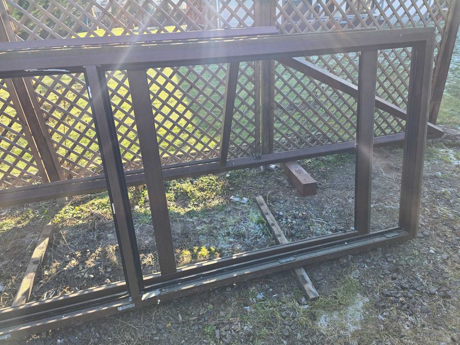 Okna używane  kolor orzech