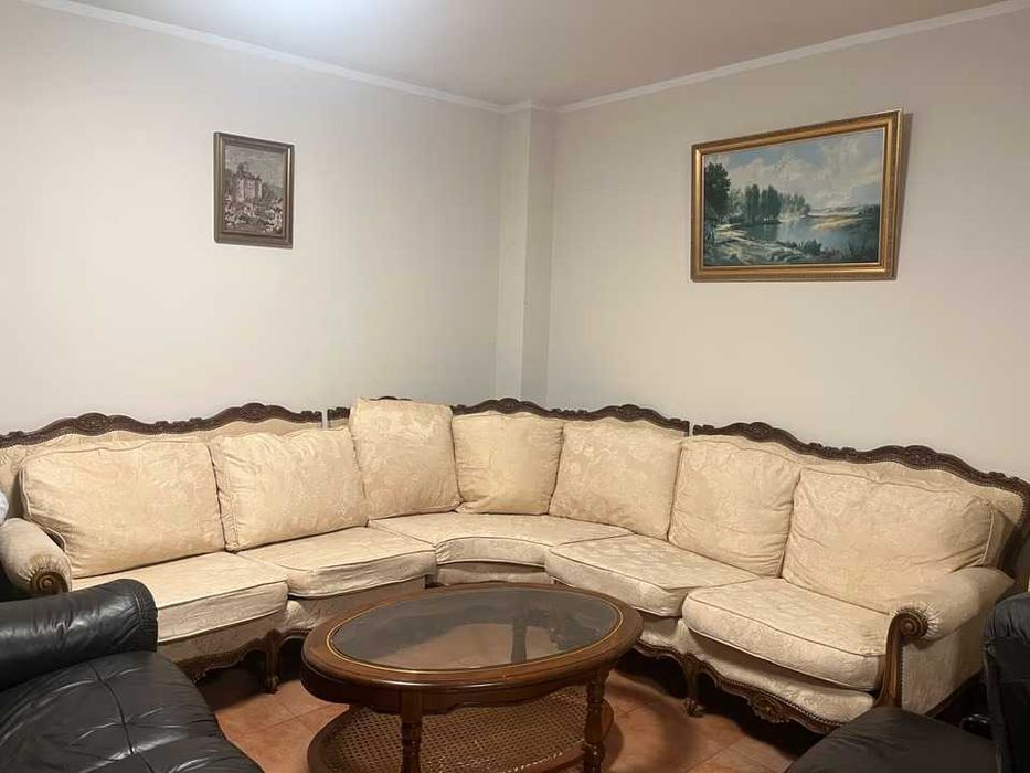 Piękny komplet wypoczynkowy narożnik fotel ludwik chippendale