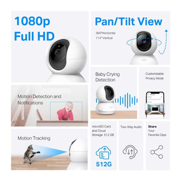TP Link Tapo C200 Câmara de Segurança Wi-Fi