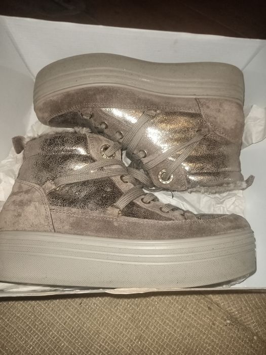 Czekoladowe botki ocieplane Sergio bardi