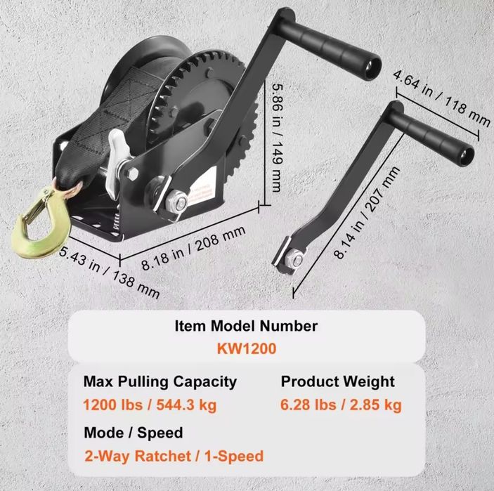 Guincho manual 1200lbs