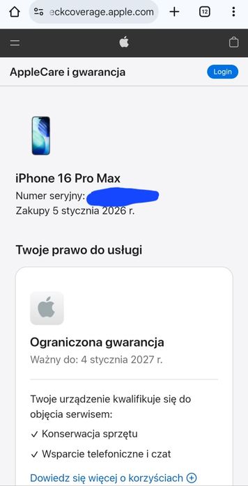 iPhone 16 Pro Max 256, czarny, nowy, bateria 100%