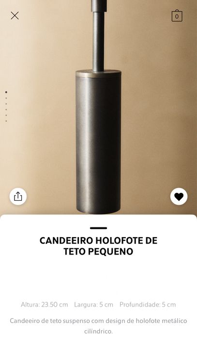 Candeeiro Holofote De Teto Pequeno Zara Home NOVO