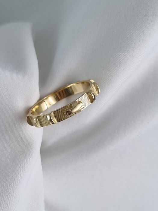 Złoty nowy pierścionek różaniec obrączka Au.585