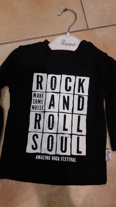 Bezrękawnik z bluzką rock and roll hippil, nowa na 18 mcy, rozm 86