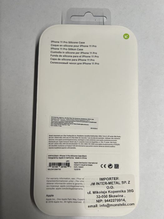 ORYGINALNY Silicone Case iPhone 11 Pro Czarny Apple