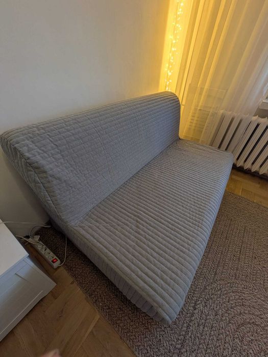 IKEA LYCKSELE sofa 2-osobowa, materac Murbo, pokrycie Knisa jasnoszare