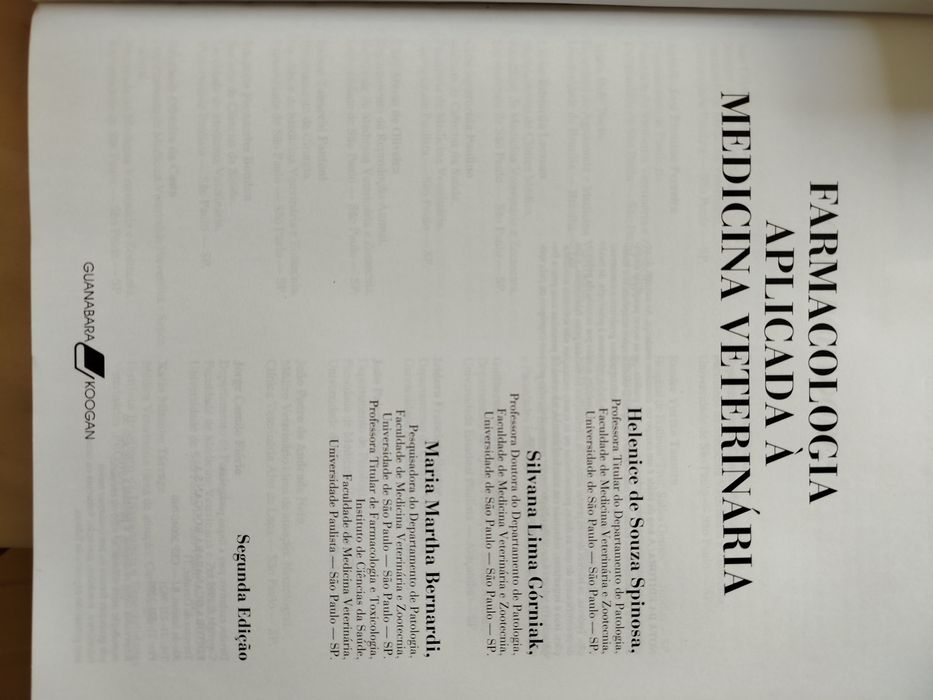 Livro técnico Farmacologia aplicada à medicina veterinária