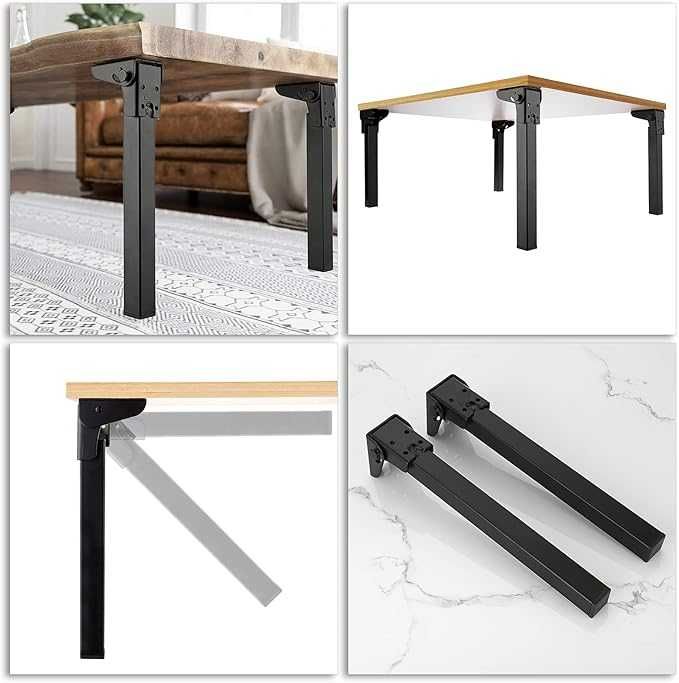 Nogi meblowe składane 30 cm metalowe do stołu i szafki 4szt