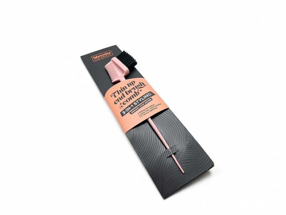C267 Szczotka Grzebień Do Stylizacji Włosów 3w1 Blossity Thin Tip End Brush Comb Różowy Szpikulec Do Przedziałków Precyzyjny Modelujący Do Brwi I Rzęs