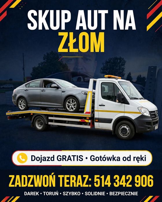 SKUP samochodów AUT na złom stan obojętny odbiór w 24h gotówka do ręki