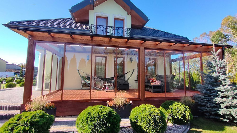 Zadaszenie tarasu taras wiata altana pergola pergola tarasowa pergola ogrodowa taras drewniany carport zabudowa tarasu oranżeria ogród zimowy
