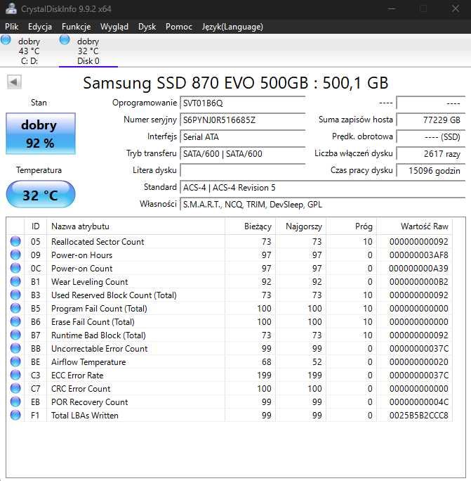 Dysk SSD Samsung 870 EVO 500GB (2.5", SATA)
