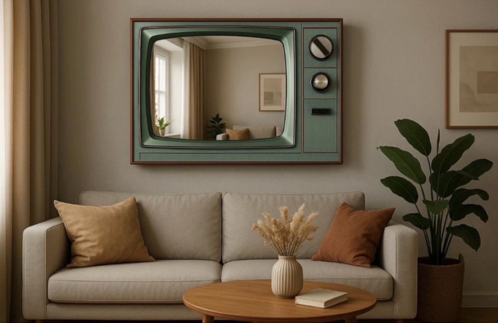 Lustro w stylu telewizora z lat 60