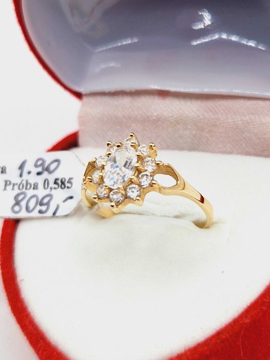 Śliczny Złoty Pierścionek pr.585 (14K)  NOWY!