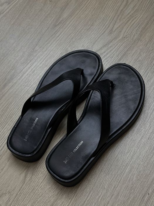 В'єтнамки Mango Selection чорні шкіряні 38 розмір