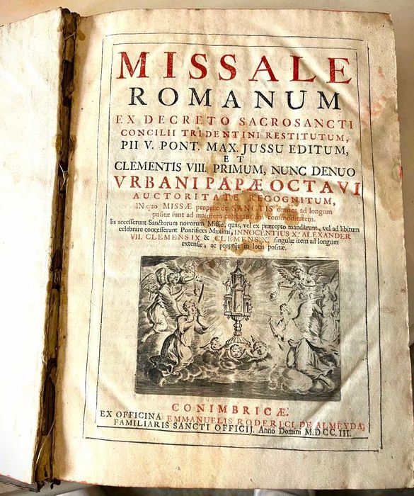 Raro- Missale Romanum 1703- Editado em Coimbra