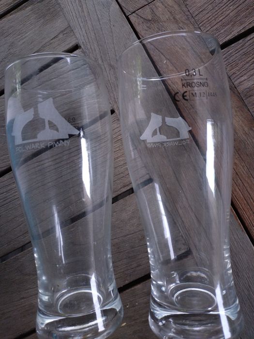 Szklanki do piwa Krosno z grawerem 300ml, cechowane, 100 szt