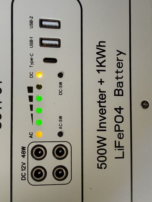 Зарядна станція, 1квт ємність 1000w LiFePO4 500w інвертор