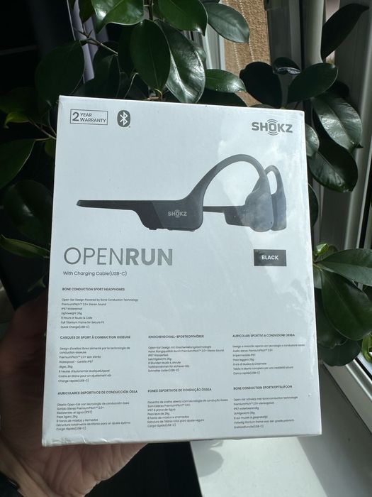 Słuchawki Bezprzewodowe Kostne Nauszne Mikrofon Shokz OpenRun czarne