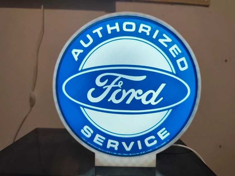 Lightbox Luminaria decorativa Ford service cx branca