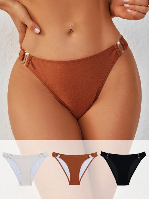 Dół od stroju figi damskie bikini 3-pak z klamrą SHEIN L 40