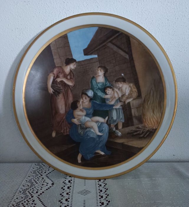 Conjunto 4 pratos Limoges pintados á mão
