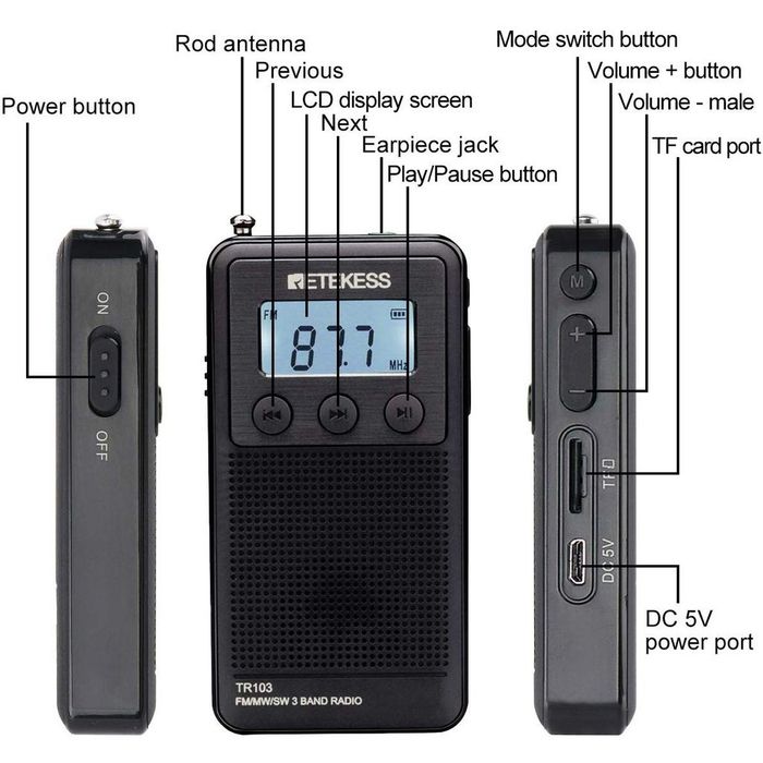 Радіоприймач / MP3 player / Ratekiss TR103