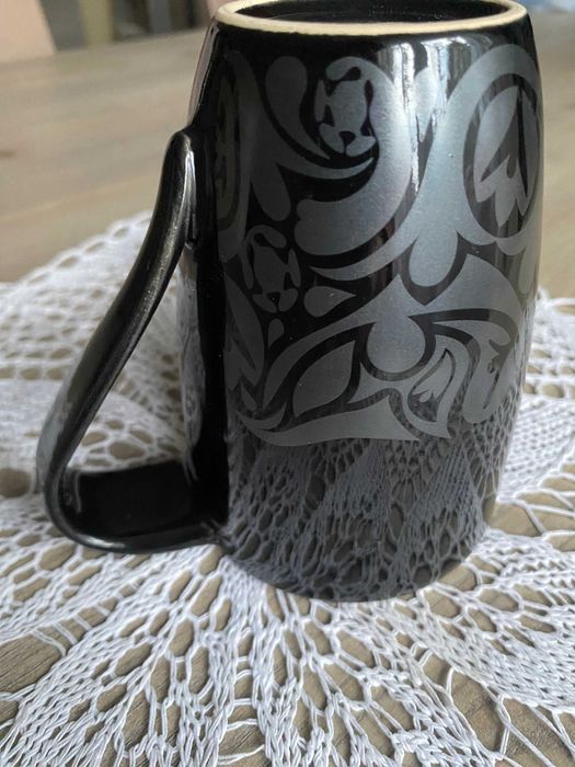 Kubek ceramiczny do kawy herbaty czarny