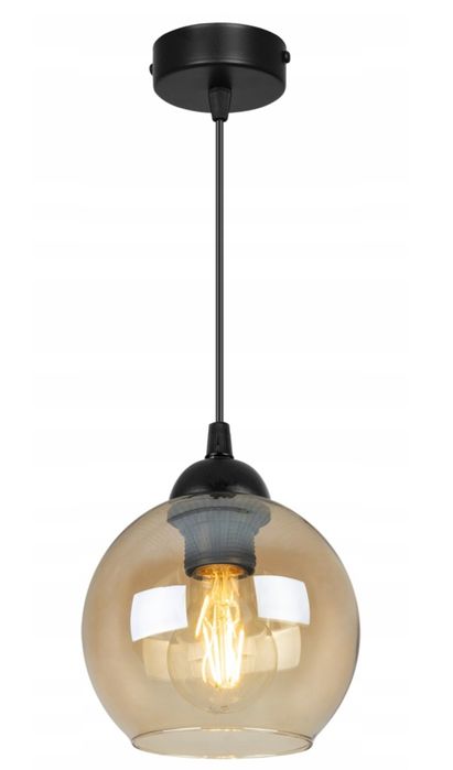 Szklana miodowa kula lampa wisząca