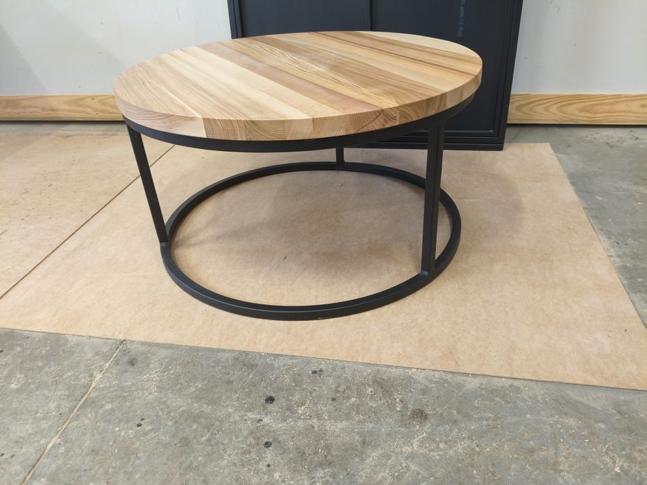 Stolik kawowy jesion metal Loft