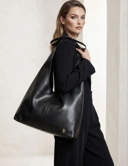 М'яка сумка-тоут victoria's secret bow tote bag зі штучної шкіри