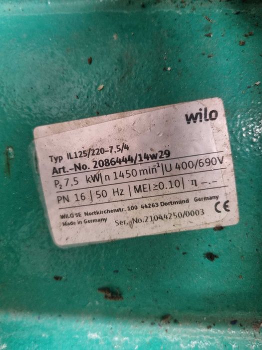 Pompa Wilo IL 125/220-7,5/4  Netto 4.000
