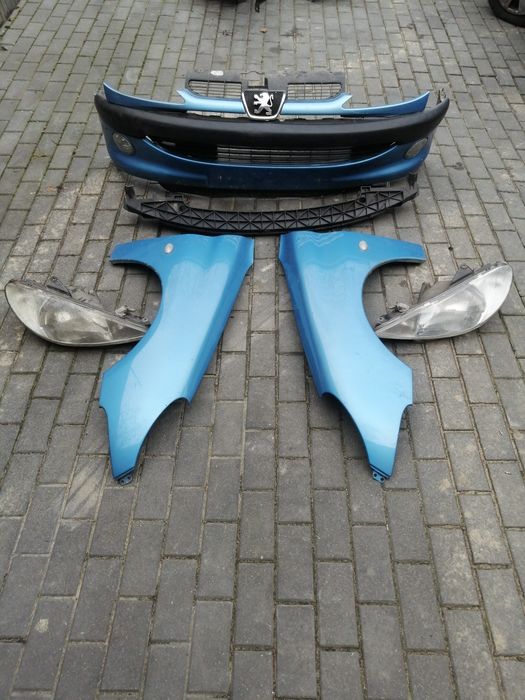 Peugeot 206 przód maska zderzak lampy błotniki pas do kod KNYC