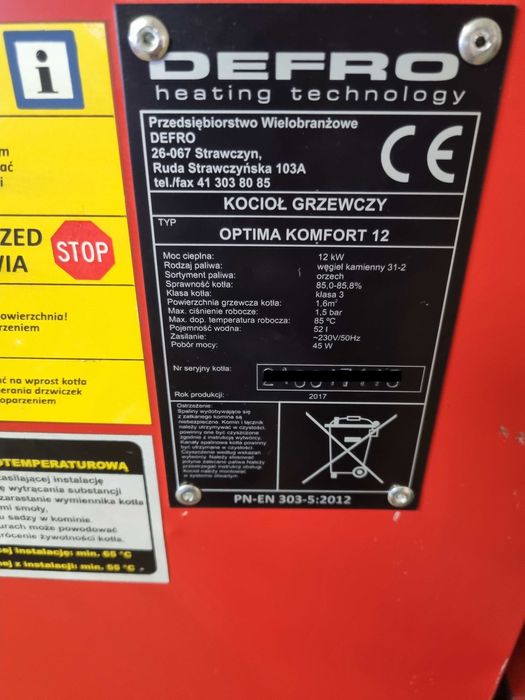 Części Pieca Defro 12kW Części do Piec