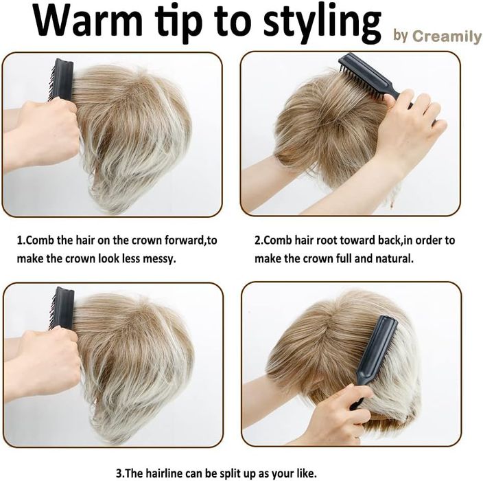 Krótka Blond Peruka Z Grzywką Pixie