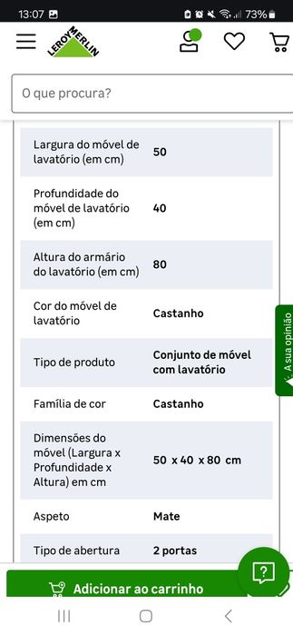 Movel casa de banho com espelho