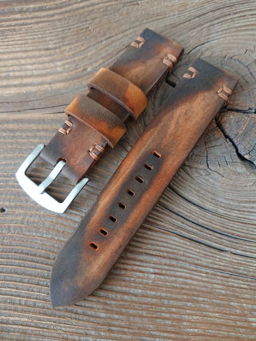 Pasek do zegarka 22 mm ręcznie robiony skóra naturalna handmade