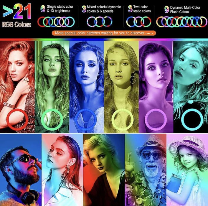 Ring Light /Anel de Luz 26CM c/RGB + Tripé + controlo | TikTok (NOVA)