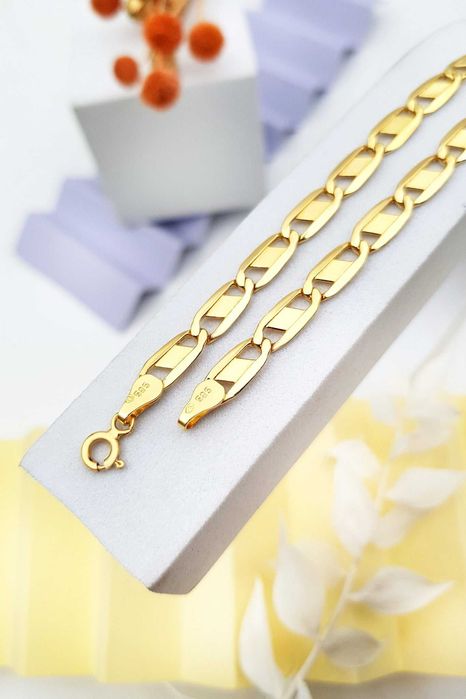 Złota bransoletka z blaszkami próba złota 585