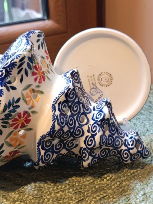 Lampion ceramiczny Boleslawiec duży Manufaktura Bolesławiec