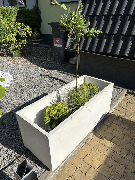 Donice z białego betonu architektonicznego - 100x40x40 cm