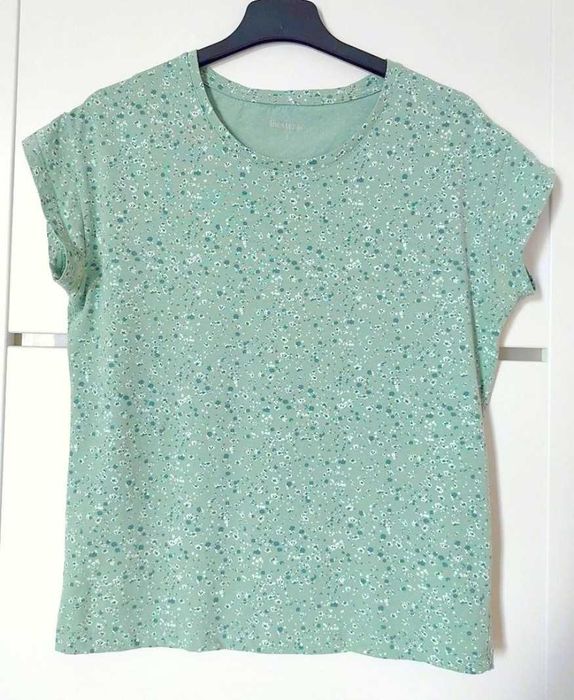 T-shirt zielony S 36 bluzka bawełna Inextenso